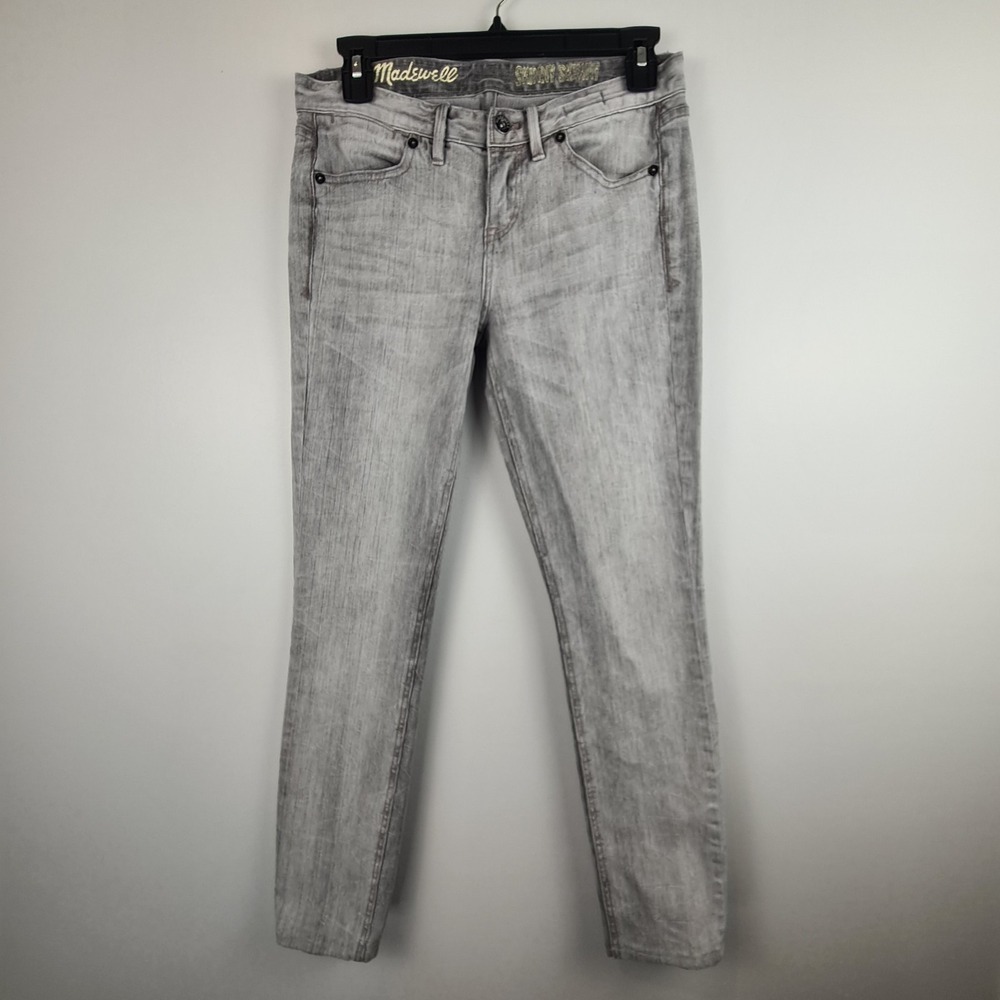 Madewell Women's Skinny Skinny Gray Jeans Size 27* 28x27 Light Wash‎ Hemmed Leg